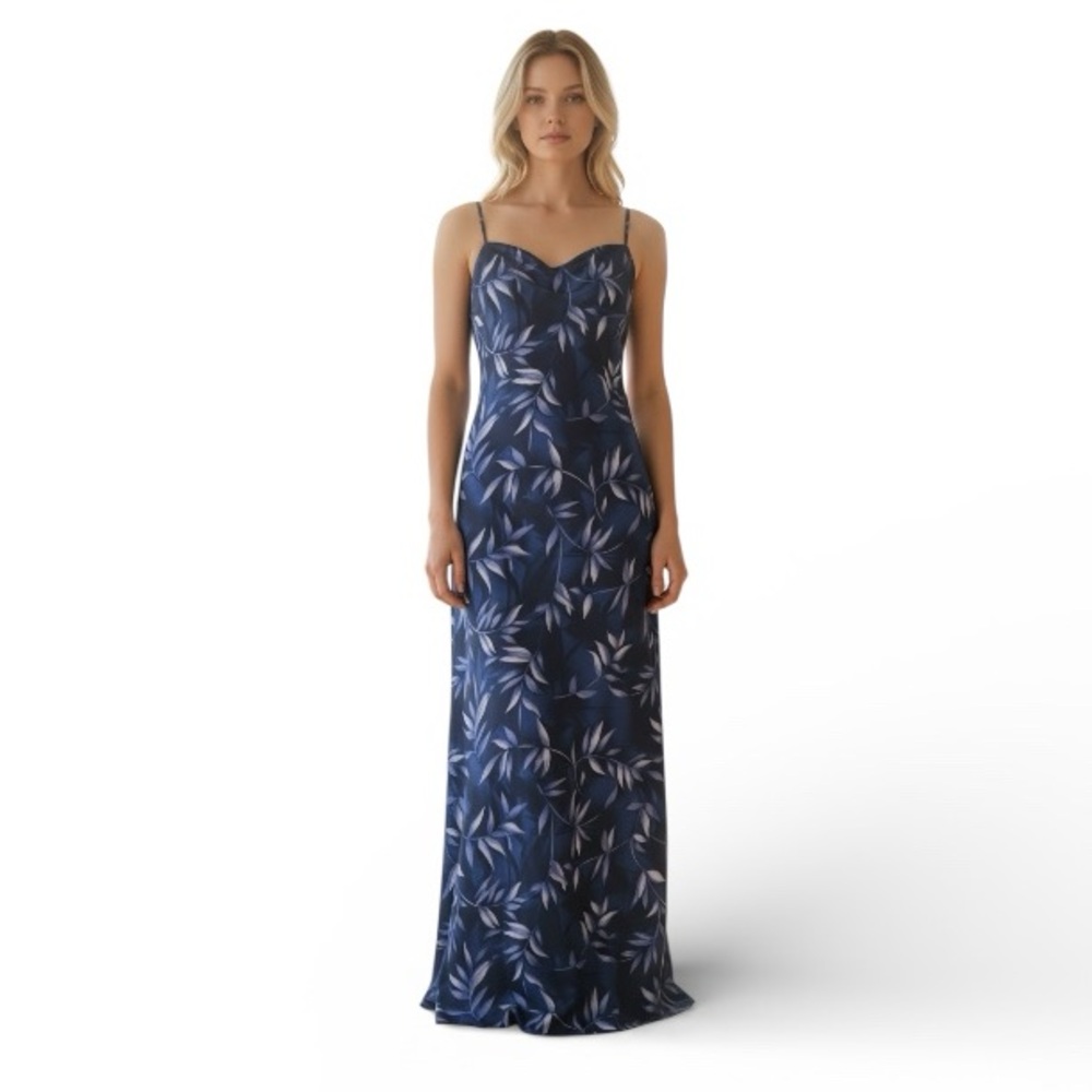 Vintage‎ Fairweather Blue Floral Chiffon Maxi Dress Sz 6 Prom Evening Gown